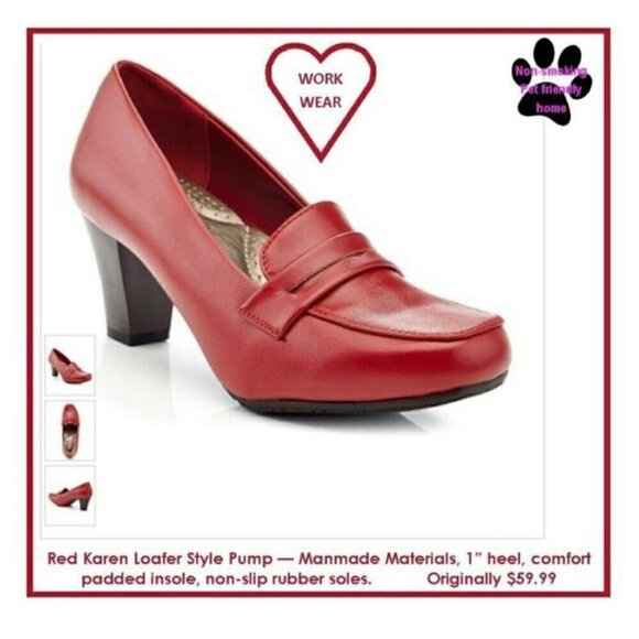 Rinnati Karen Red Stacked Heel Pumps - Size 5.5 - Picture 2 of 10